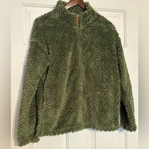 i.b.diffusion Green Lightweight Long Sleeve‎ Full Zip Sherpa Jacket Size S NWT